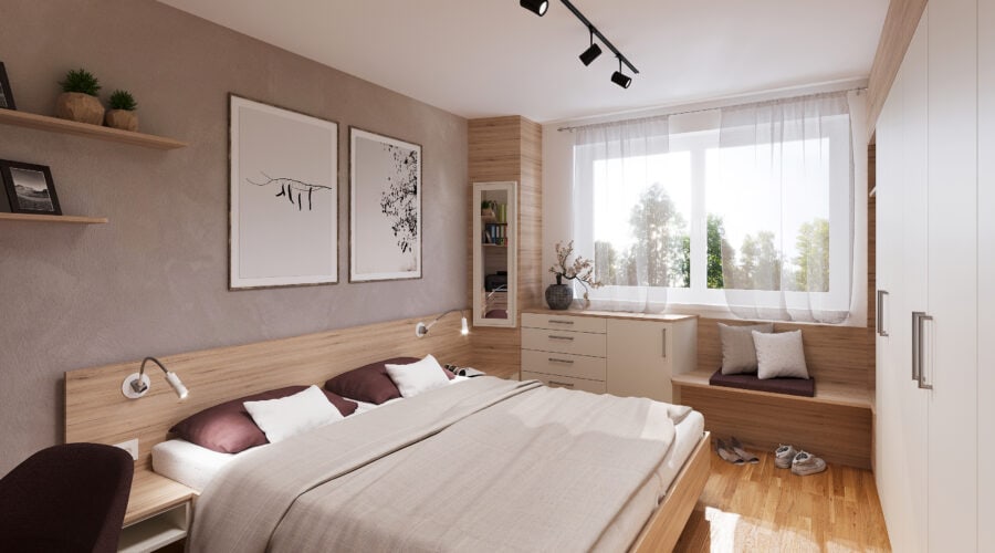 07 schlafzimmer-mue_utz_03-tischlerei_innenarchitektur_wagenleitner_senftenbach Schlafzimmer mit warmen Farben in Eichenholz